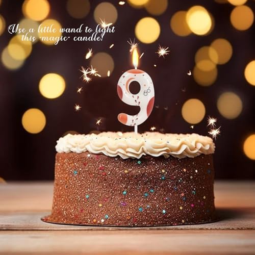 Wizard 9th Birthday Candle with Cupcake Cake Topper