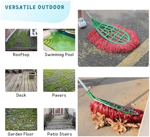 Heavy-Duty Push Broom with 78-Inch Handle for Courtyards and Garages