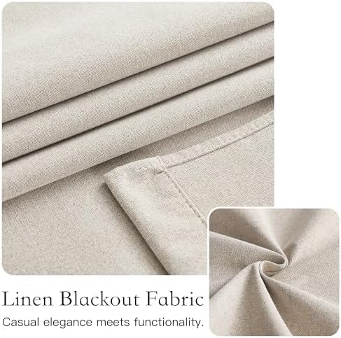NICETOWN Linen Blackout Door Curtain 1 Panel