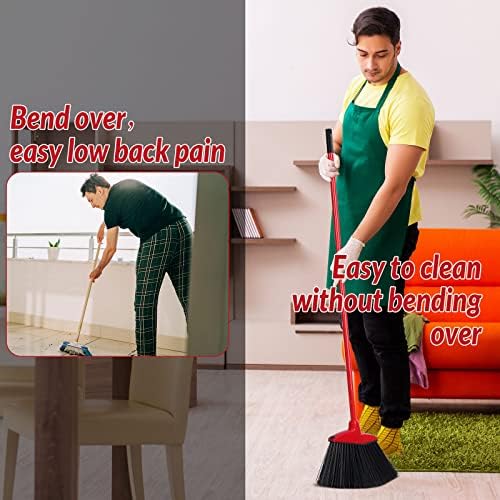 8-Piece Heavy Duty Angle Broom Set with Coated Metal Handle