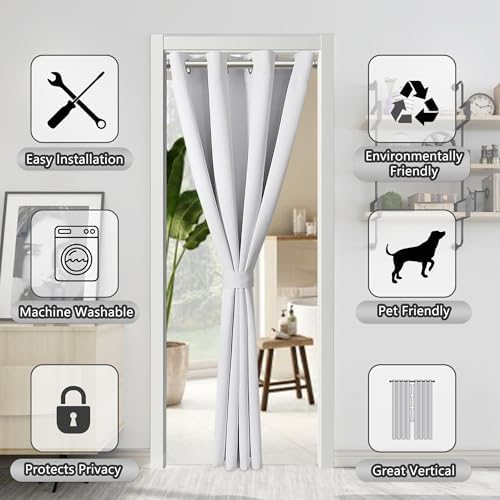 AOSKY Door Curtains Light Blocking Privacy Drapes 25x80