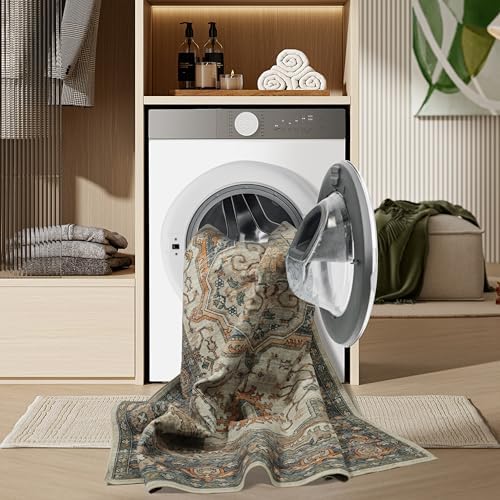 Kaspene Home Umber Washable Rug 4x6 Cider Brown