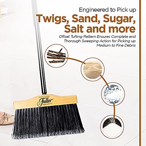 10 Inch Upright Broom with Black Steel Handle