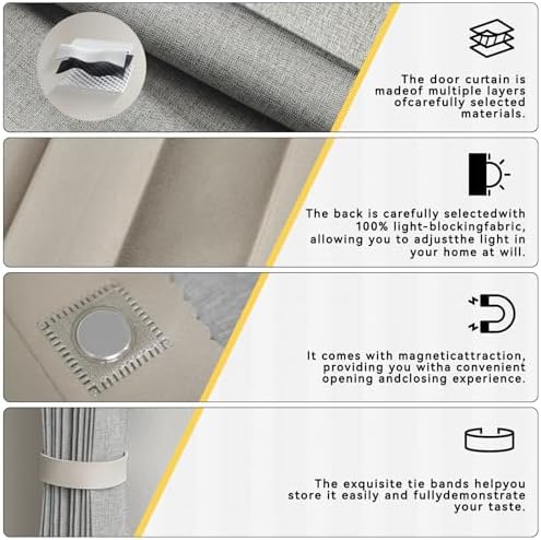 Jilron Accordion Door Curtain with Adhesive Track