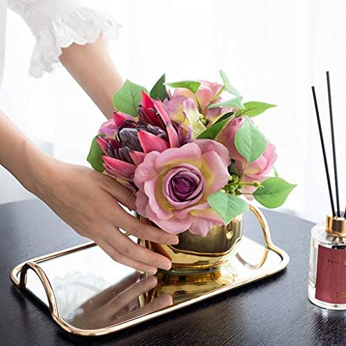 Artificial Flowers with Eucalyptus Berries Silk Rose Bouquet
