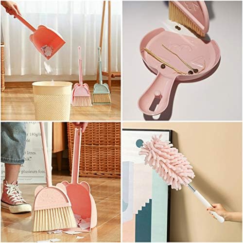 Kalolary 5 Pcs Mini Broom and Dustpan Set for Home Office Cleaning