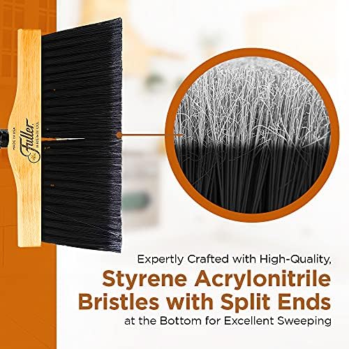 10 Inch Upright Broom with Black Steel Handle