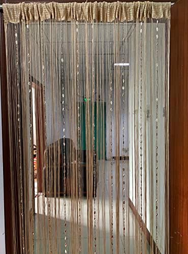 ZiDeTang Door Curtain with Big Buttons and Beaded Fringe