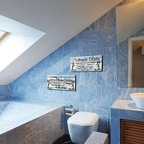 Jetec 2 Pieces Funny Bathroom Signs with Swivel Hangers 1