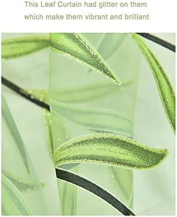Ufurty 2 Pieces Willow Leaf Sheer Curtains