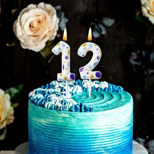 Kandelo Number Dog Paw Birthday Candles 1 White
