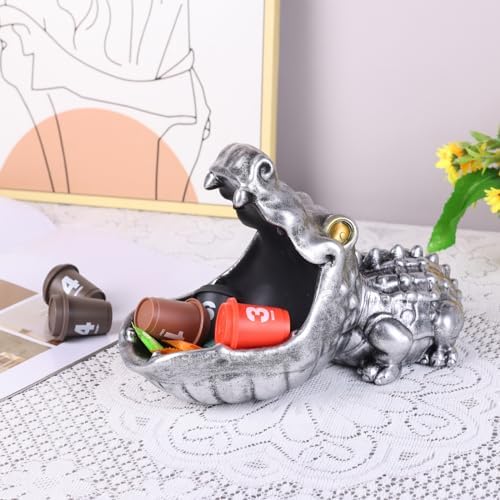 Alligator Statue Key Bowl - Silver