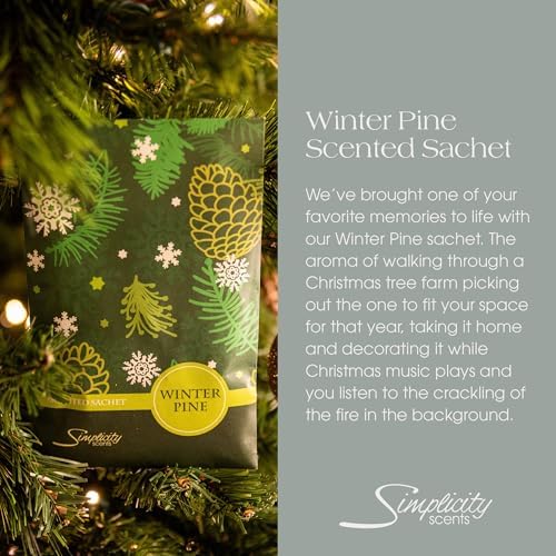 Winter Pine Scented Sachets Pack of 3 Made in USA
