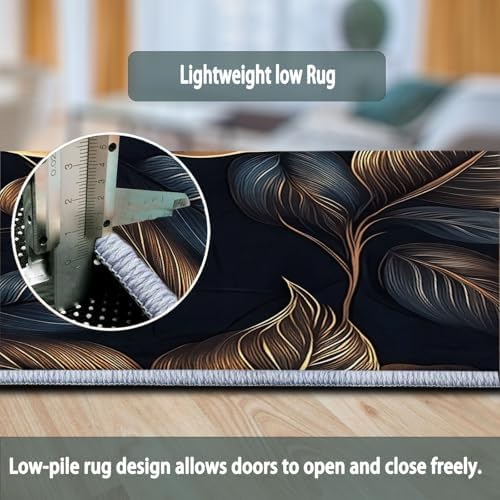 4ft Round Gold Copper Rose Washable Area Rug