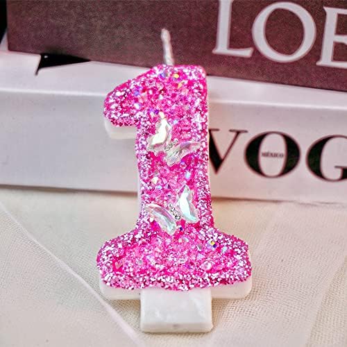 Pink Birthday Candles with 3D Butterfly Design