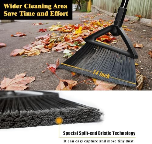 UPDNATRUE Heavy Duty Angle Broom for Indoor and Outdoor Use