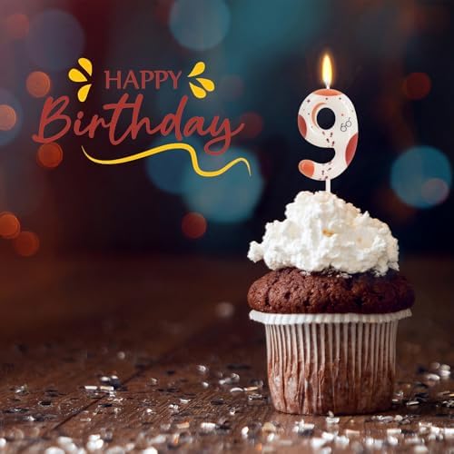 Wizard 9th Birthday Candle with Cupcake Cake Topper