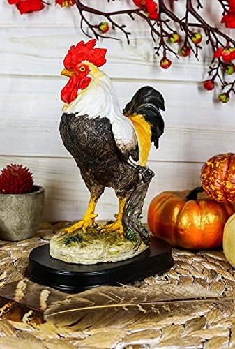 Ebros Black Breasted Rooster Statue with Base