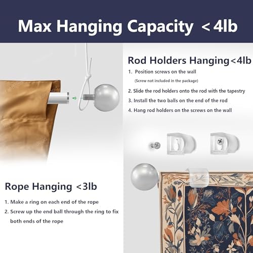 Yandood Telescopic Rod 17-32 Inch for Tapestries 1