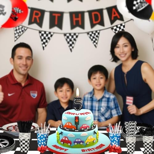 ZHIHUI Racing Cars Birthday Candle Cake Topper