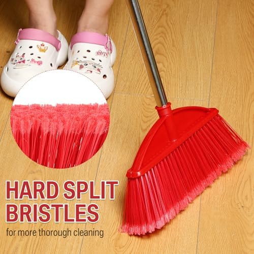 Maxdot 8 Pack Heavy Duty Brooms with Stainless Steel Handles