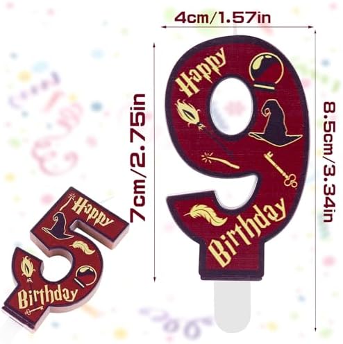Magic Wizard Theme Birthday Candles Number 7 for 7th Birthday