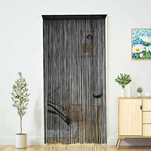 YaoYue Doorway String Curtain Panel Black