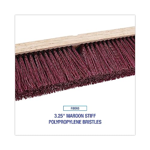 Boardwalk 20324 Floor Brush Head - 3 14 Maroon Stiff Bristles