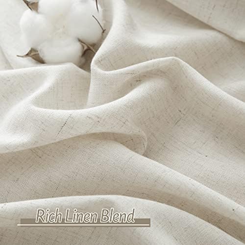 RYB HOME Sheer Linen Blend Curtains - 2 Pack