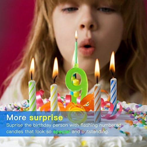 Novelty Place Flashing LED Birthday Cake Topper with 4 Candles Number 2