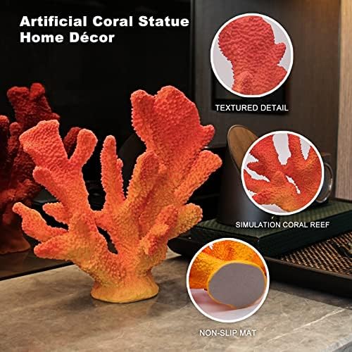 Orange Shades Artificial Beach Coral Nautical Decor Statue