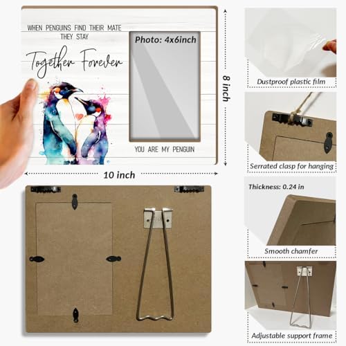 LONLONBANG 4x6 Wooden Picture Frame WallTable Display