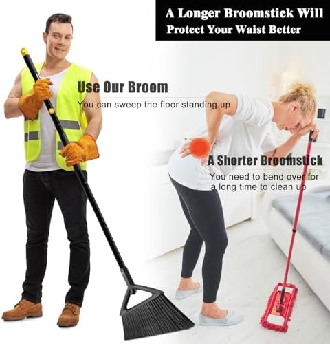 UPDNATRUE Heavy Duty Angle Broom for Indoor and Outdoor Use