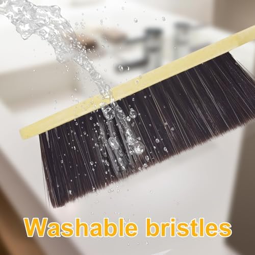 2 Piece Wooden Hand Broom with Soft Bristles for Home Cleaning 1