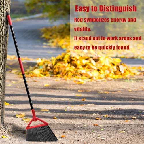Heavy Duty Commercial Angle Broom with Red Handle