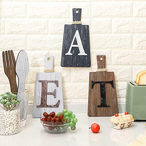 Jetec Wooden Eat Sign Set - Rustic Kitchen Decor