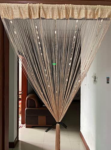 ZiDeTang Door Curtain with Big Buttons and Beaded Fringe