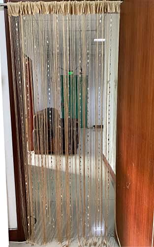 ZiDeTang Door Curtain with Big Buttons and Beaded Fringe