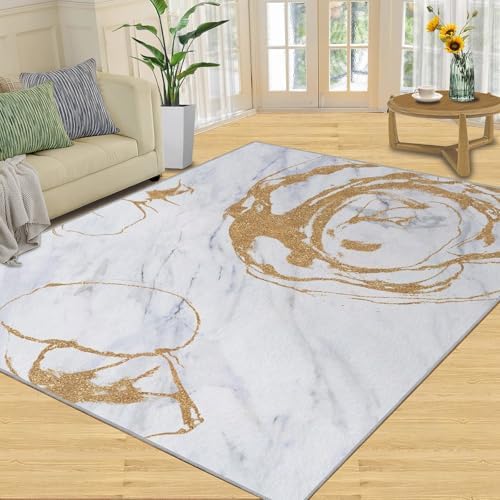 IJUGIX Luxury Marble Gray 6x8 Area Rug