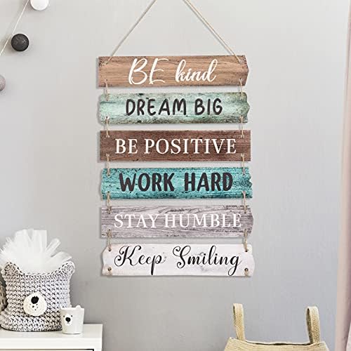 Blulu 6 Piece Rustic Wooden Wall Sign Decor 1