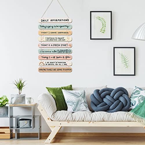 Gerrii Positive Affirmations Wall Decor Rainbow Wooden Art