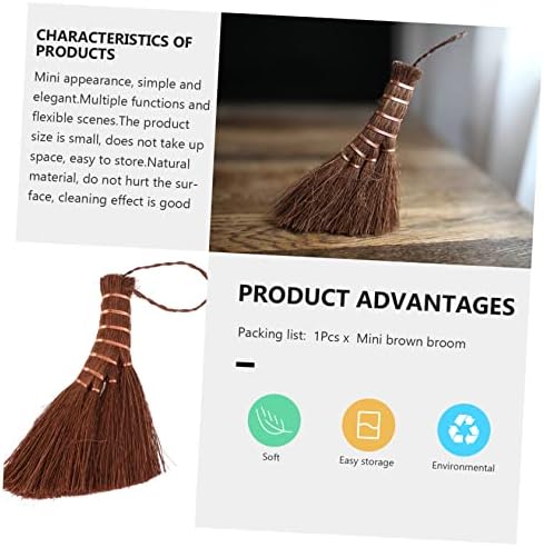 Compact Broom Tool Mini Brown Broom for Home Cleaning