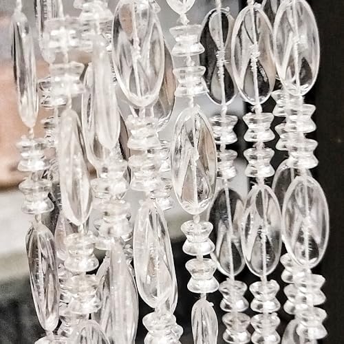 Ave Split Beaded Curtain Doorway 39x787 Inch Clear Acrylic Hanging Screen
