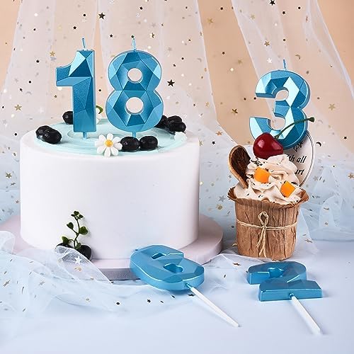 PHD CAKE 276 Inch Crystal Blue 4 Number Birthday Candles