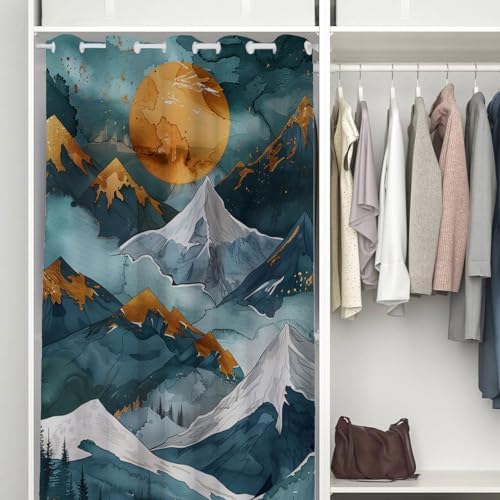 WUMINMIN Mountain Landscape Door Curtain 34x80 1