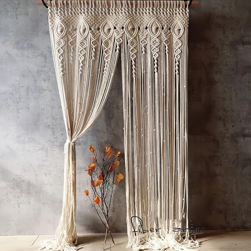 OIHYA Macrame Curtain 40x80 Handmade Boho Decor