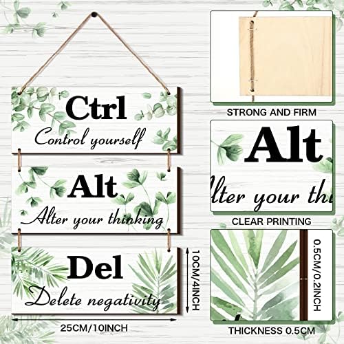 Qunclay 3 Pcs Rustic Wood Decor with Inspirational Quotes