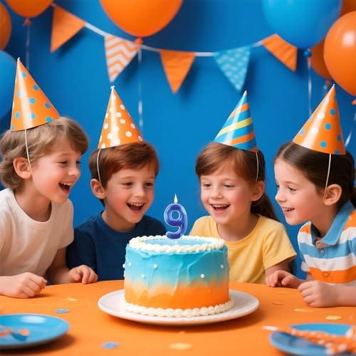 Blue Anime Space Number Birthday Candle for Kids