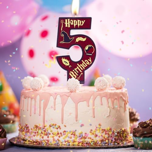 Magic Wizard Theme Birthday Candles Number 7 for 7th Birthday