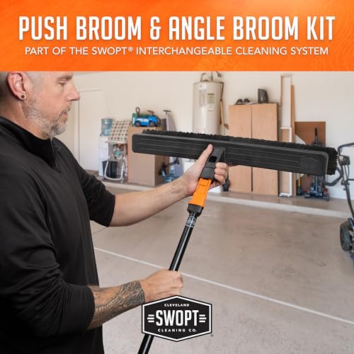 SWOPT 24 Push Broom with 48 and 60 Steel Handles